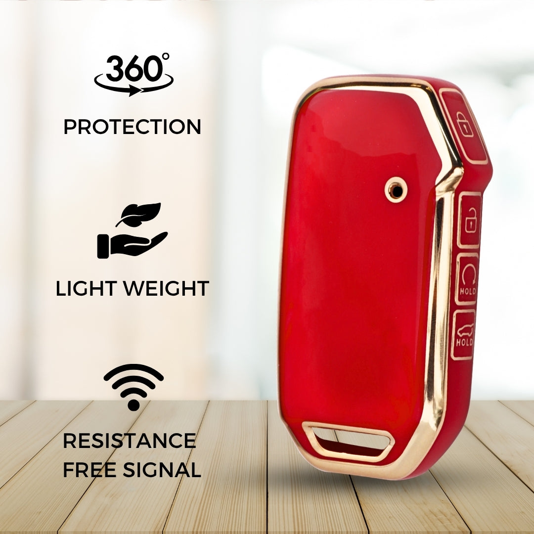 Kia Gold Line TPU Key Cover with Keychain