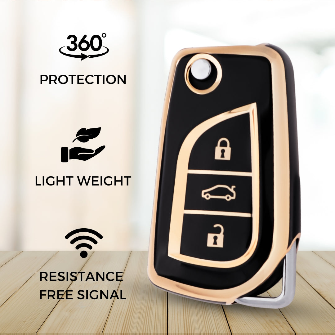 Toyota Gold Line TPU Key Cover with Keychain