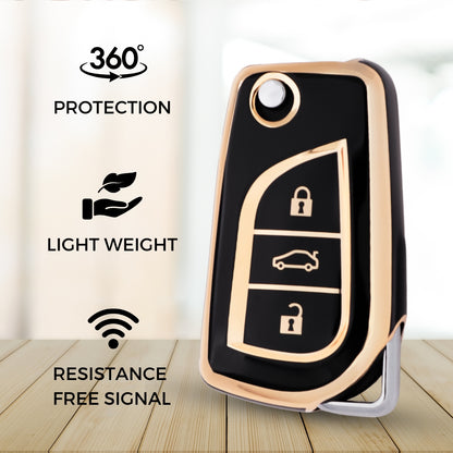 Toyota Gold Line TPU Key Cover with Keychain