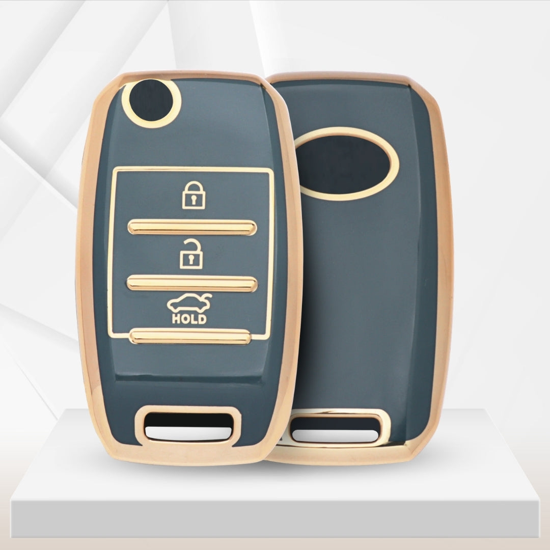 Kia Gold Line TPU Key Cover with Keychain