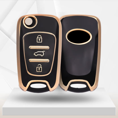 Hyundai Gold Line TPU key Cover with Keychain. (Type 2)