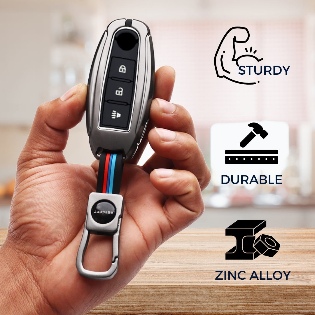 Nissan Metal Alloy Key Cover with Keychain (Type M1)
