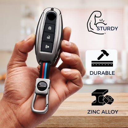 Nissan Metal Alloy Key Cover with Keychain (Type M1)