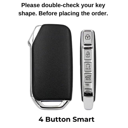 Kia TPU Leather Key Cover with Keychain. (Type 2)