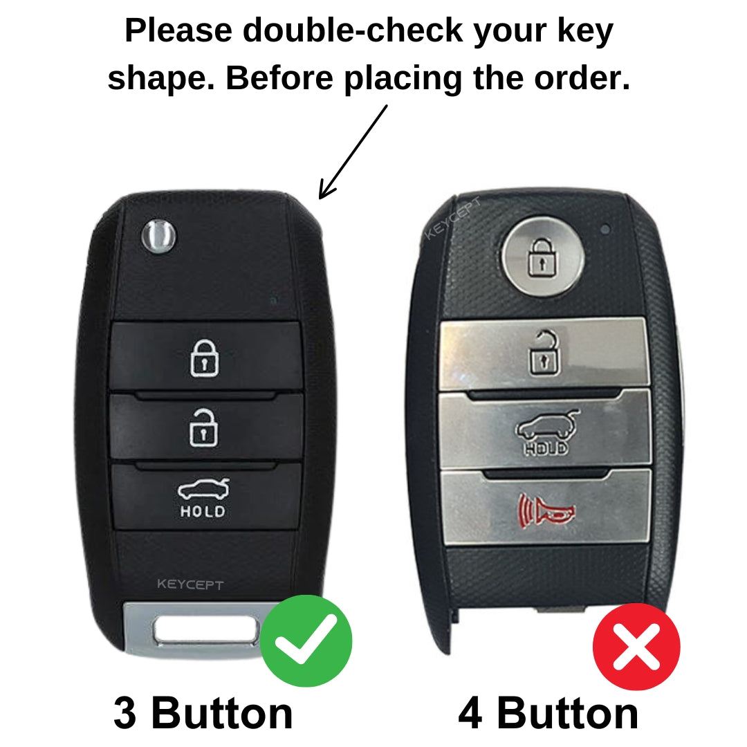 Kia Silver Line TPU Key Cover with Keychain