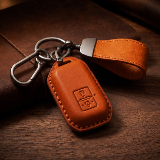 Suzuki Vintage Leather Car Key Cover with Keychain (Type K9)
