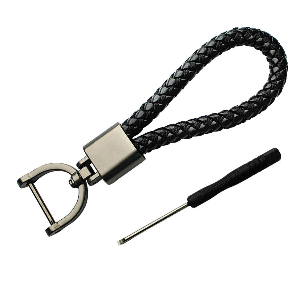 Braided PU Rope Hook with Zinc Alloy Keychain. (Type 6)