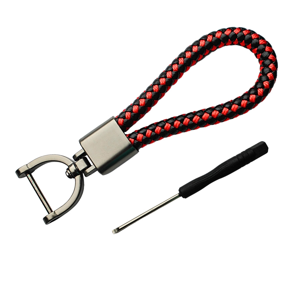 Braided PU Rope Hook with Zinc Alloy Keychain. (Type 6)