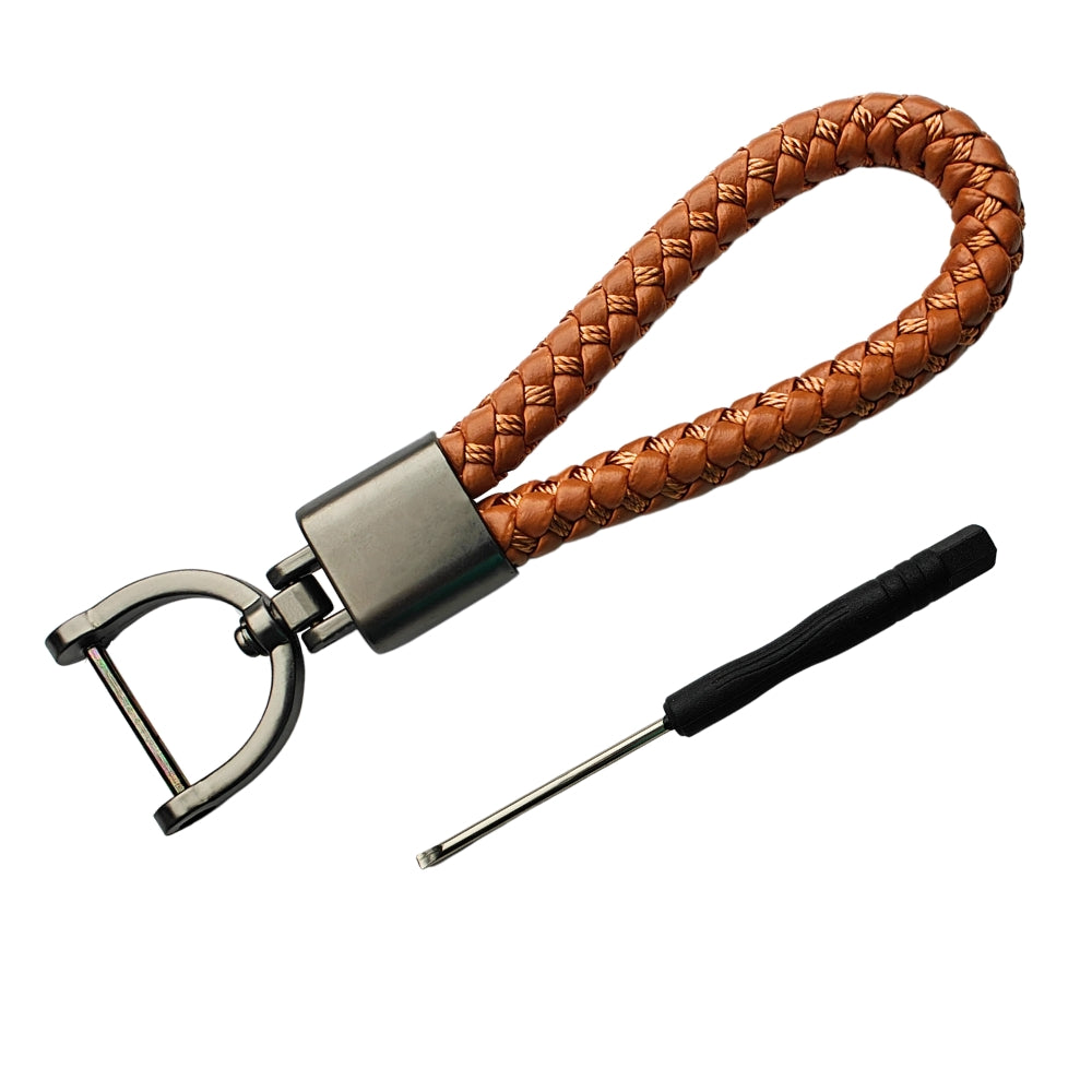 Braided PU Rope Hook with Zinc Alloy Keychain. (Type 6)