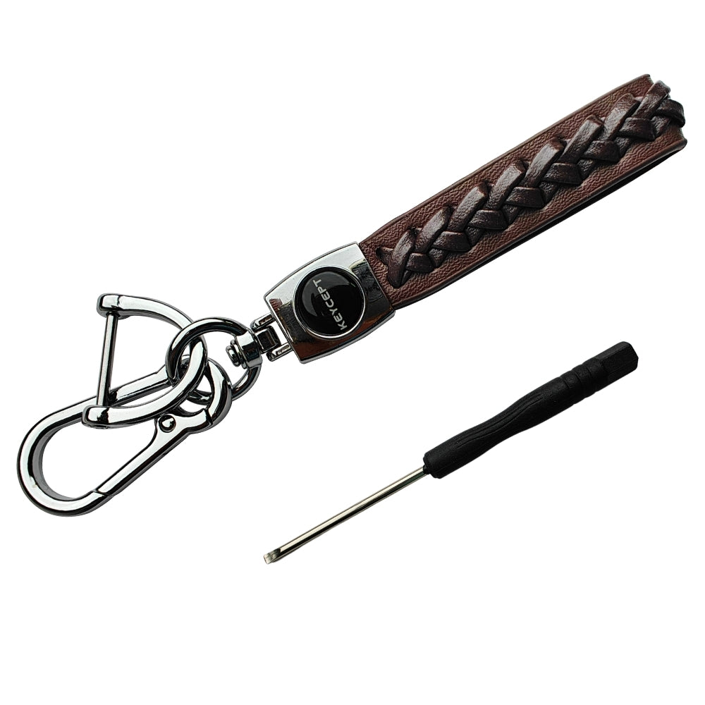 Premium Leather Woven Key Chain Stylish and Functional Key Holder. (Type 5)