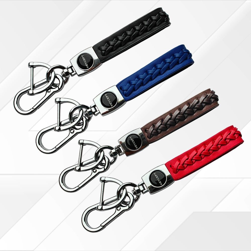 Premium Leather Woven Key Chain Stylish and Functional Key Holder. (Type 5)