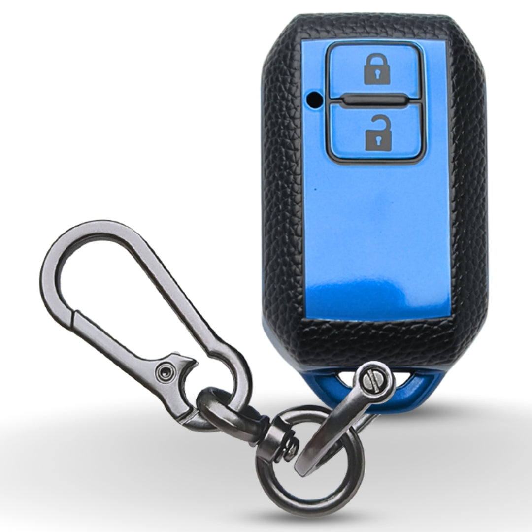 Suzuki TPU (Artificial) Leather Key Cover Key with Keychain (Type 1)