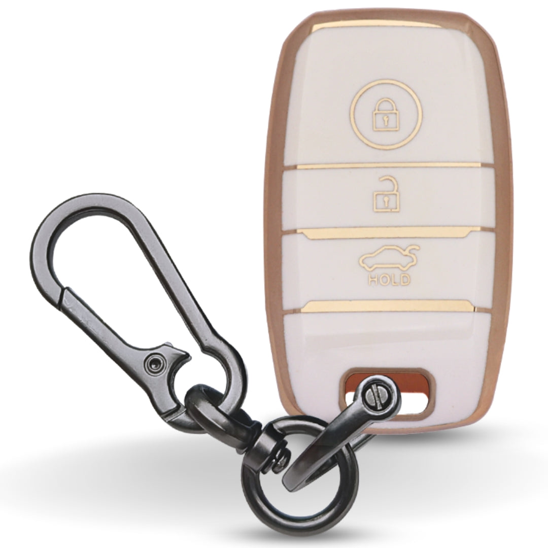 Kia Gold Line TPU Key Cover with Keychain