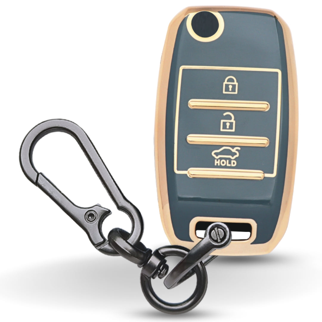 Kia Gold Line TPU Key Cover with Keychain