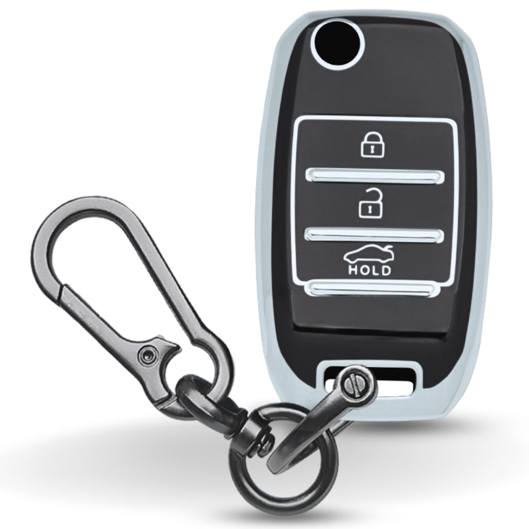 Kia Silver Line TPU Key Cover with Keychain