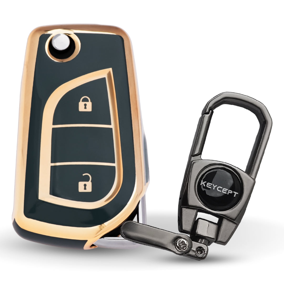 Toyota Gold Line TPU Key Cover with Keychain (Type 2)