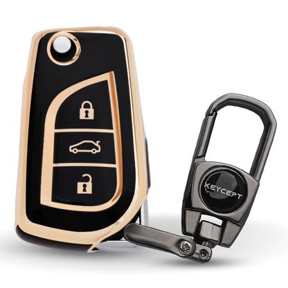Toyota Gold Line TPU Key Cover with Keychain (Type 2)