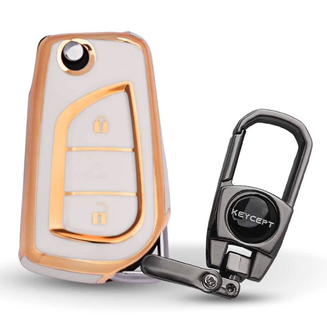 Toyota Gold Line TPU Key Cover with Keychain (Type 2)