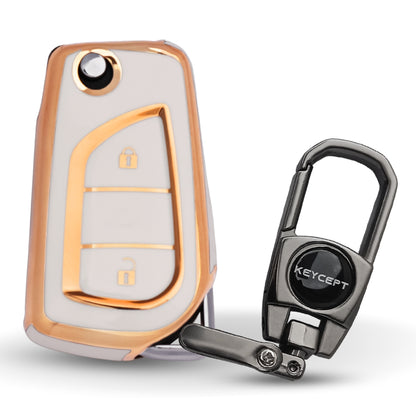 Toyota Gold Line TPU Key Cover with Keychain (Type 2)