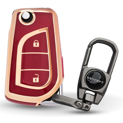Toyota Gold Line TPU Key Cover with Keychain (Type 2)