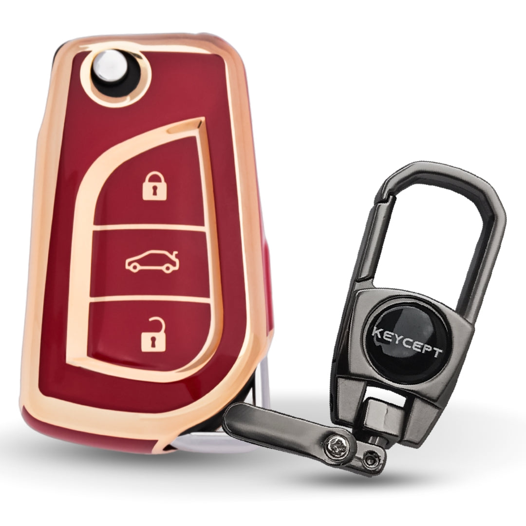 Toyota Gold Line TPU Key Cover with Keychain (Type 2)