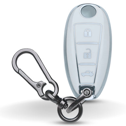 Suzuki Silver Line TPU Key Cover with Keychain