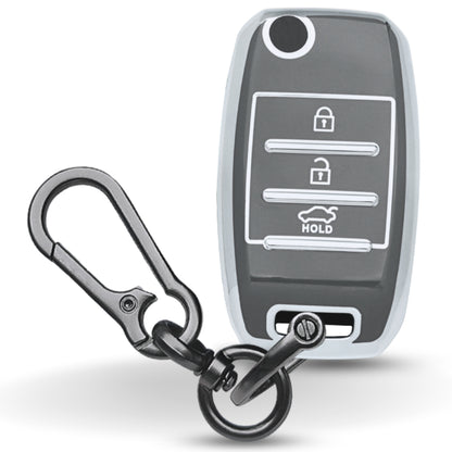 Kia Silver Line TPU Key Cover with Keychain