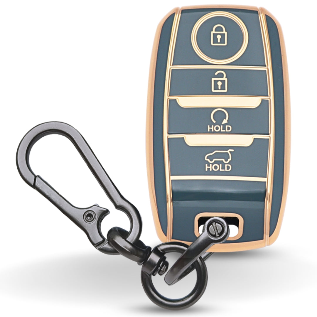 Kia Gold Line TPU Key Cover with Keychain