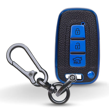 Hyundai TPU (Artificial) Leather Key Cover with Keychain. (Type 1)