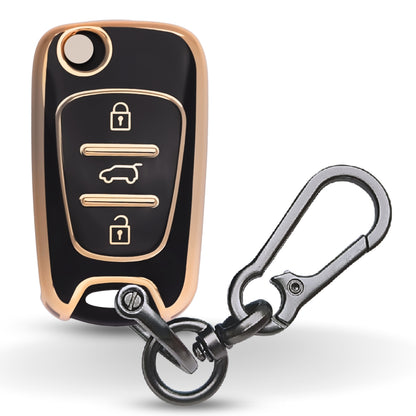 Hyundai Gold Line TPU key Cover with Keychain. (Type 1)