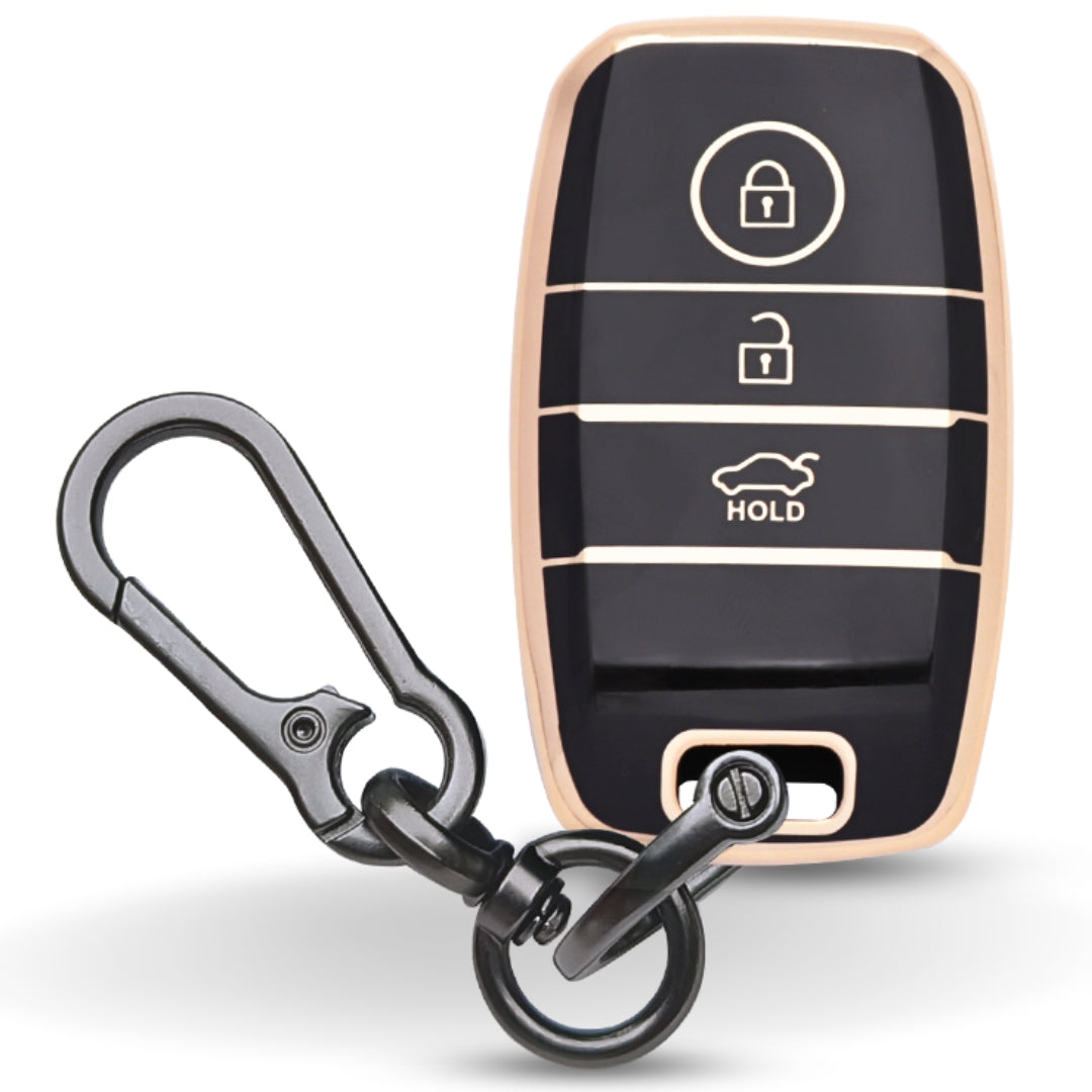 Kia Gold Line TPU Key Cover with Keychain