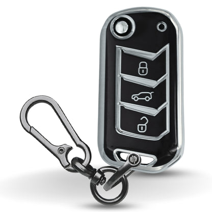 Mahindra Silver Line TPU Key Cover With Keychain