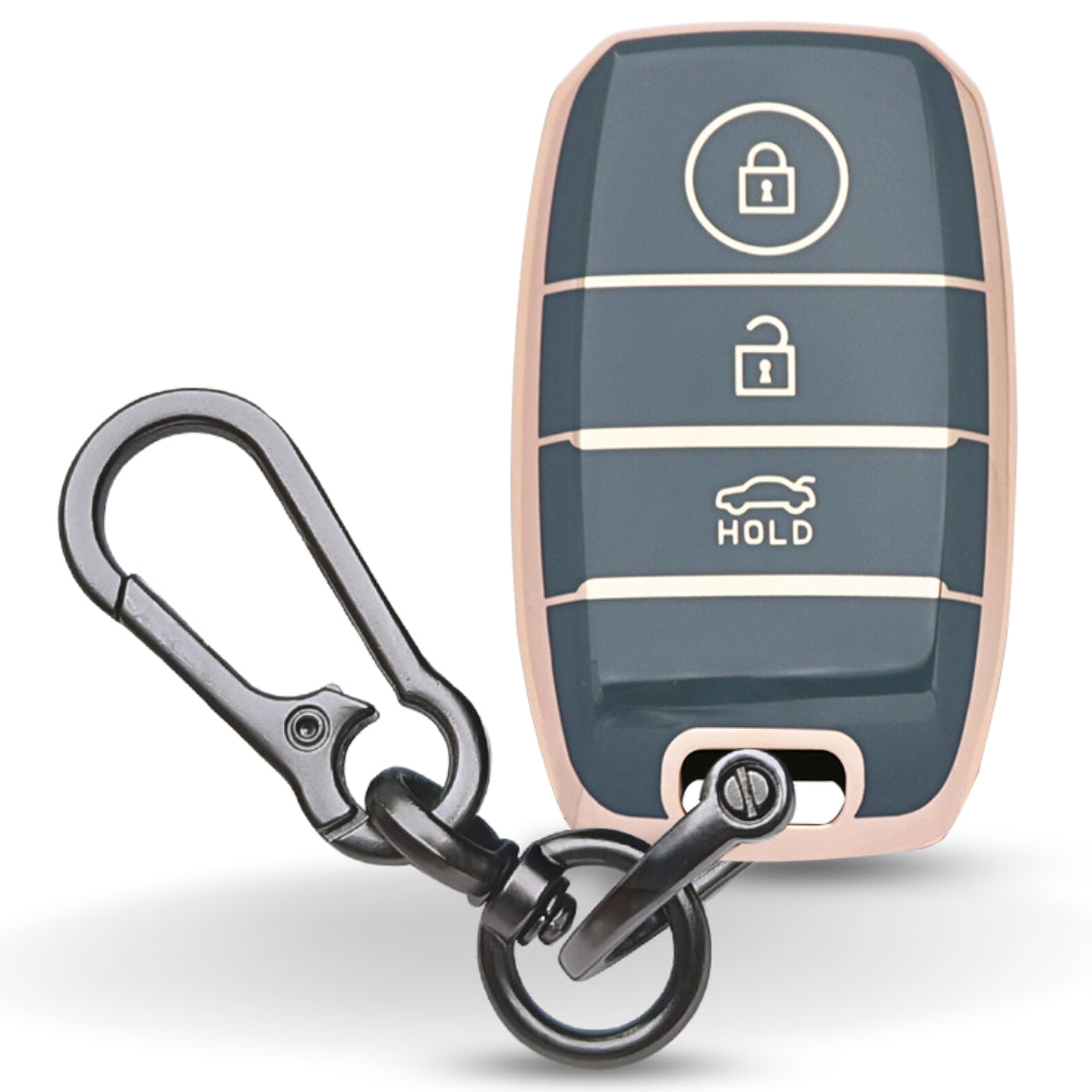 Kia Gold Line TPU Key Cover with Keychain