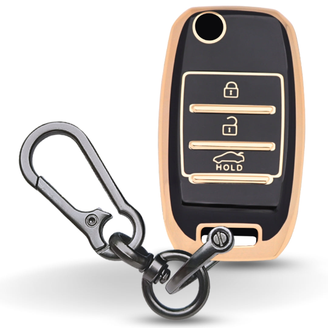 Kia Gold Line TPU Key Cover with Keychain