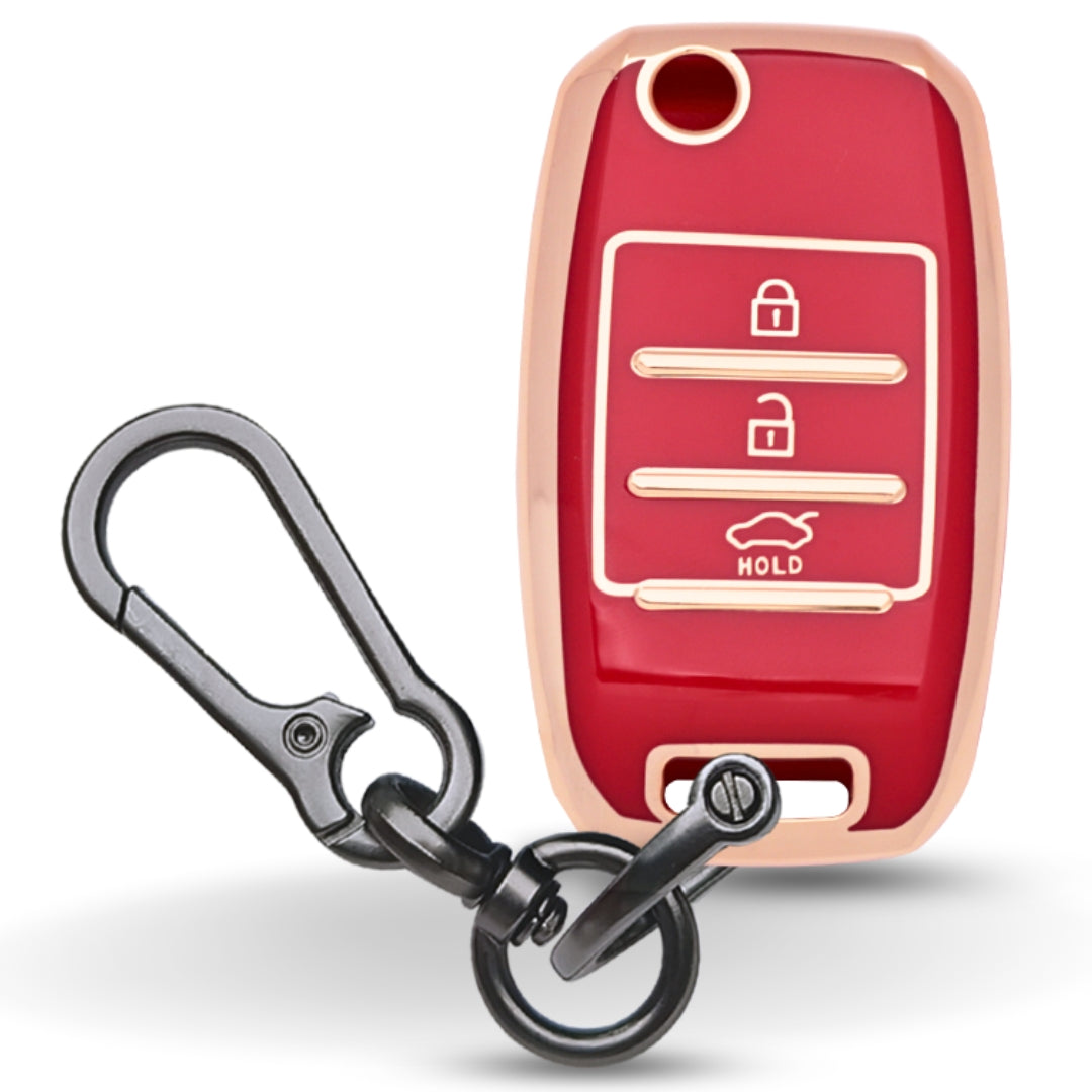 Kia Gold Line TPU Key Cover with Keychain