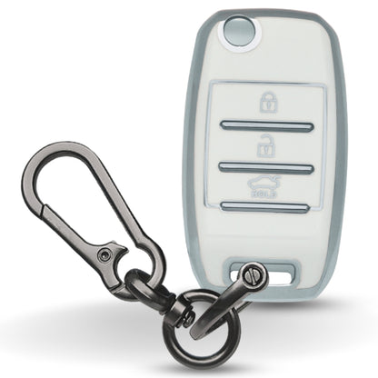 Kia Silver Line TPU Key Cover with Keychain