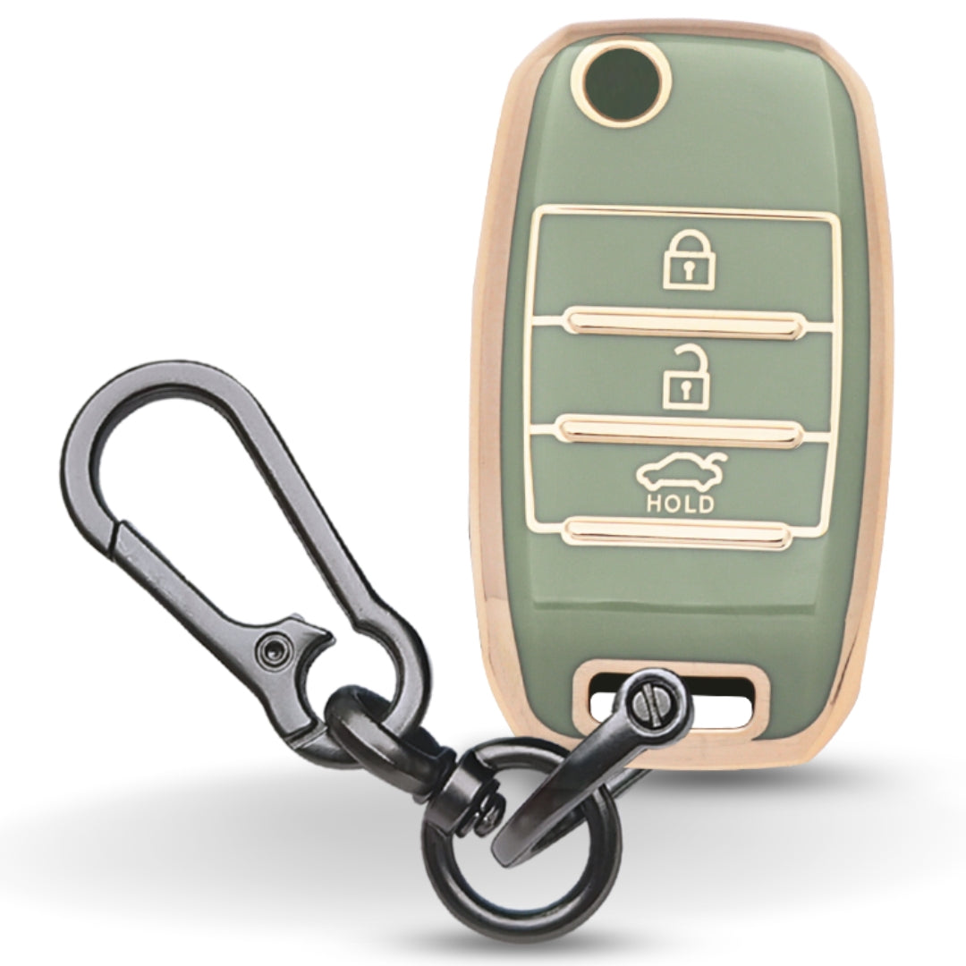 Kia Gold Line TPU Key Cover with Keychain