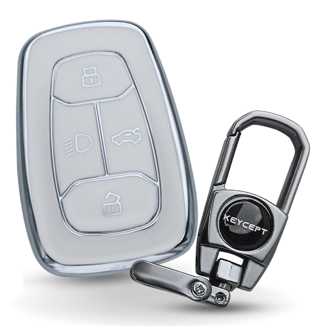 Tata Silver Line TPU Key Cover with Keychain