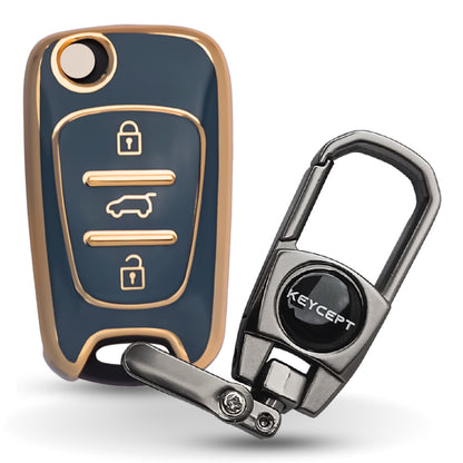Hyundai Gold Line TPU key Cover with Keychain. (Type 2)