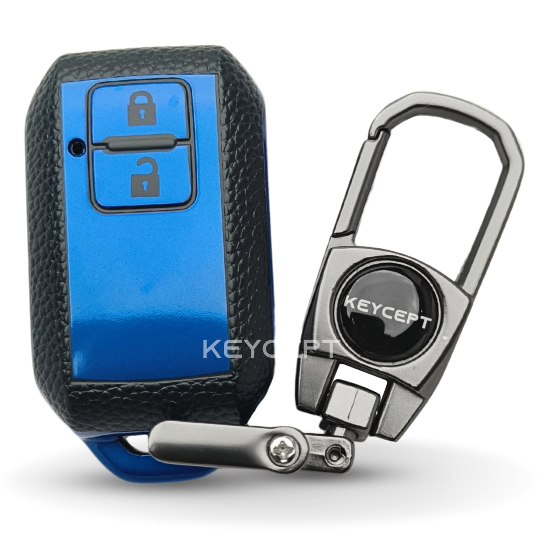 Suzuki TPU Leather Key Cover with Keychain. (Type 2)