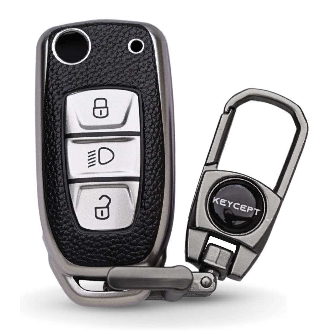 Tata TPU Leather Key Cover with Keychain (Type 2)