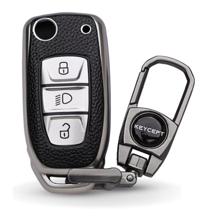 Tata TPU Leather Key Cover with Keychain (Type 2)