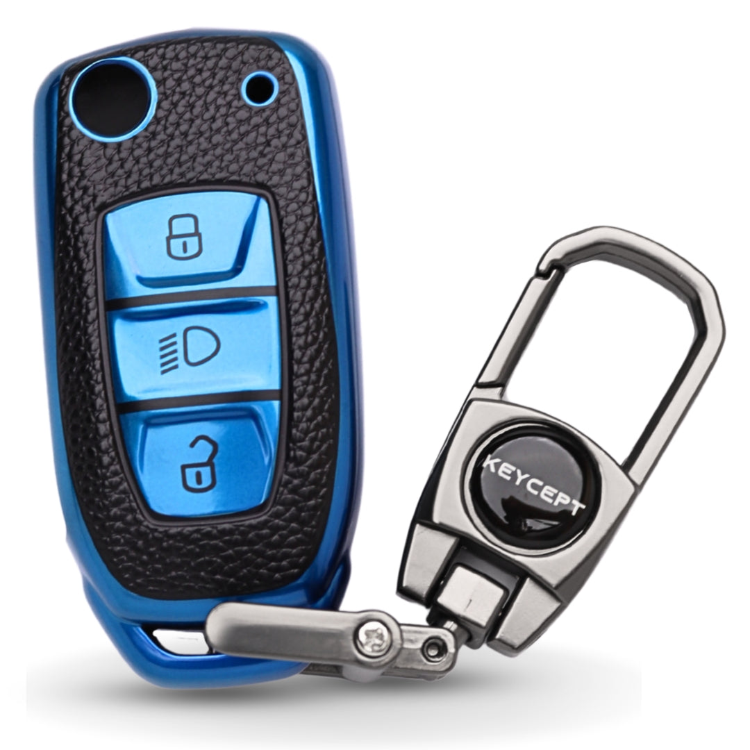 Tata TPU Leather Key Cover with Keychain (Type 2)