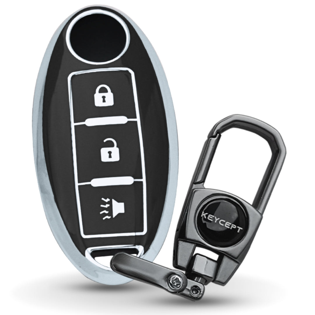 Nissan Silver Line TPU Key Cover with Keychain