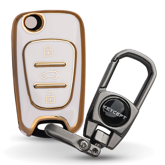 Hyundai Gold Line TPU key Cover with Keychain. (Type 2)