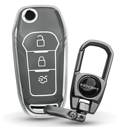 Ford Silver Line TPU Key Cover with Keychain