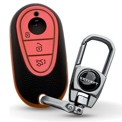 Mercedes Benz TPU Leather Key Cover with Keychain. (Type 2)