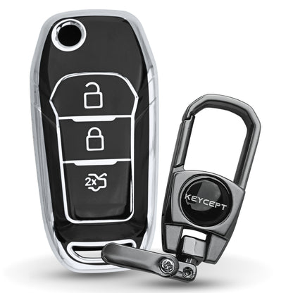 Ford Silver Line TPU Key Cover with Keychain