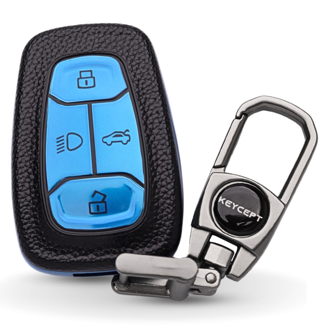 Tata TPU Leather Key Cover with Keychain (Type 2)