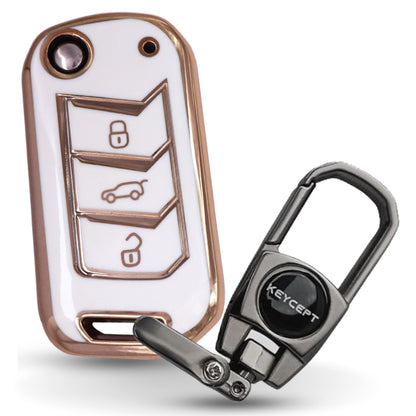 Mahindra Gold Line TPU Key Cover With Keychain (Type 2)